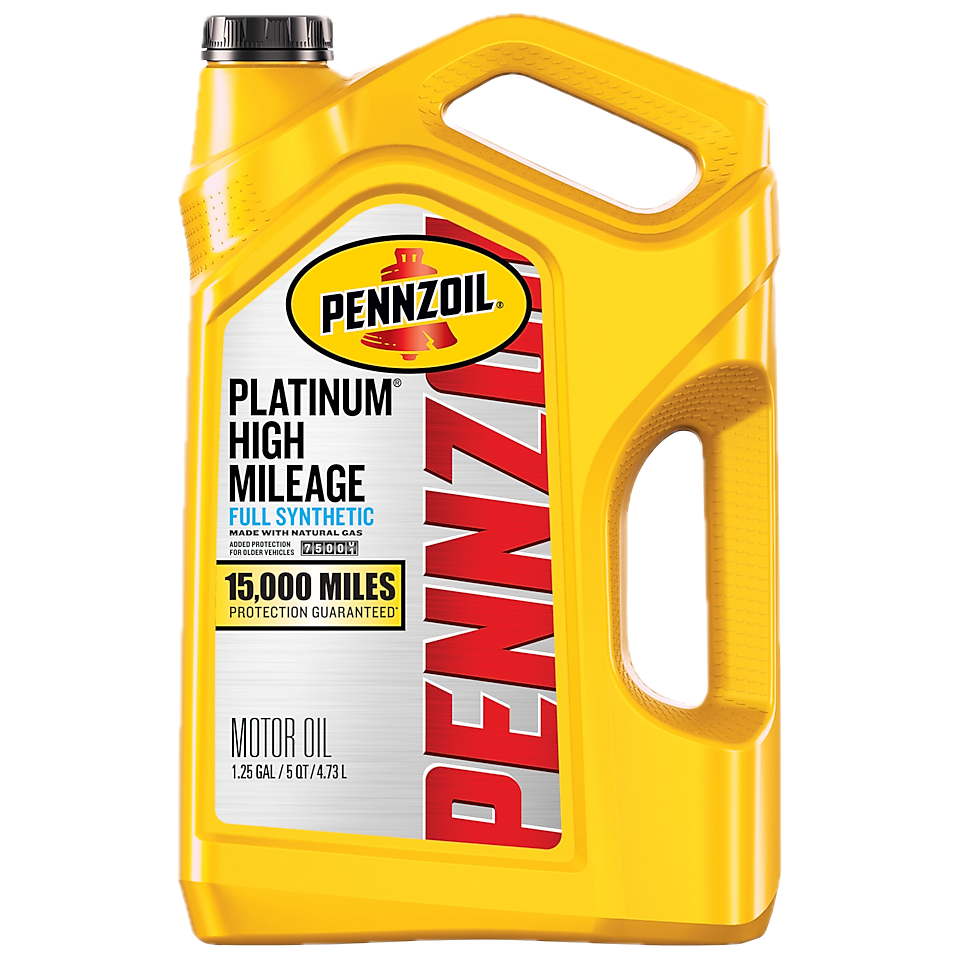 Pennzoil Platinum High Mileage Full Synthetic Motor Oil 5 QT Bottle